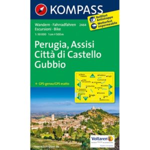 212-2464-1 Kompass – Carta 2464 – Perugia, Assisi, Città Di Castello, Gubbio