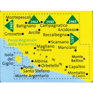 212-2470 Kompass – 2470 Maremma, Grosseto, Monte Argentario, Isola del Giglio – Carta Escursionistica 2/2