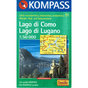 212-91 Kompass – 91 Lago Di Como, Lago Di Lugano – Carta Escursionistica 1/2