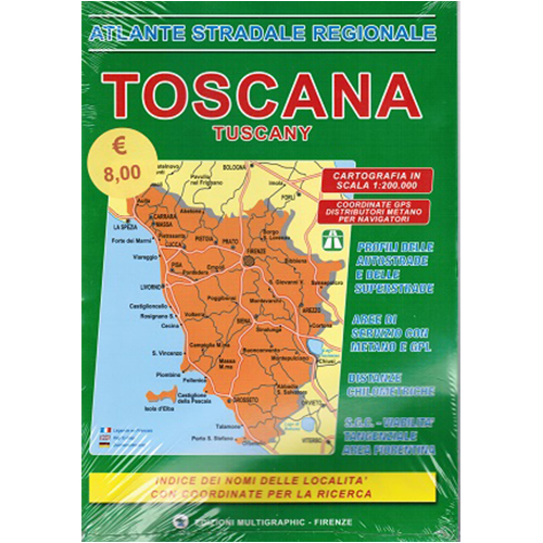 9271122194434 Edizioni Multigraphic Toscana Atlante Stradale Regionale