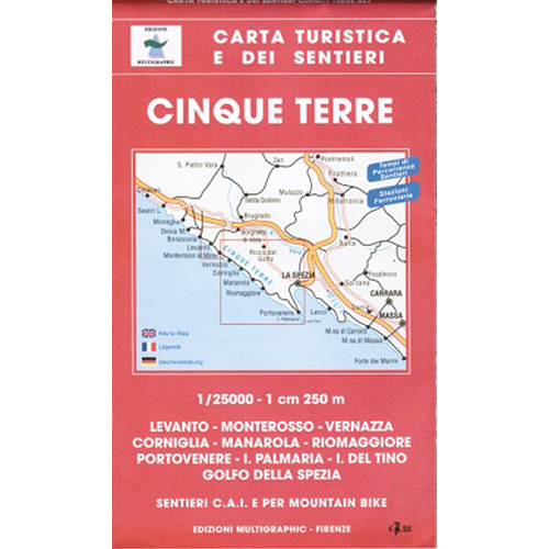9788874650019 527 Edizioni Multigraphic Cinque Terre Carta Turistica E Dei Sentieri