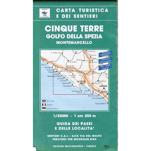 9788874650248 506 Edizioni Multigraphic Cinque Terre, Golfo Della Spezia, Montemarcello Carta Escursionistica