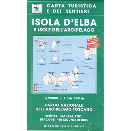 9788874650484 502 Edizioni Multigraphic Isola D’Elba E Isole Dell’Arcipelago Carta Escursionistica