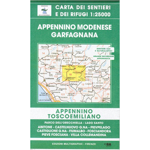 9788874651177 18 Edizioni Multigraphic Appennino Modenese, Garfagnana Carta Escursionistica