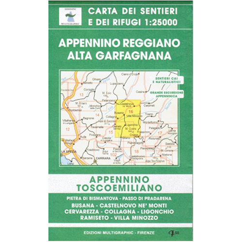 9788874651405 16 Edizioni Multigraphic Appennino Reggiano, Alta Garfagnana Carta Escursionistica