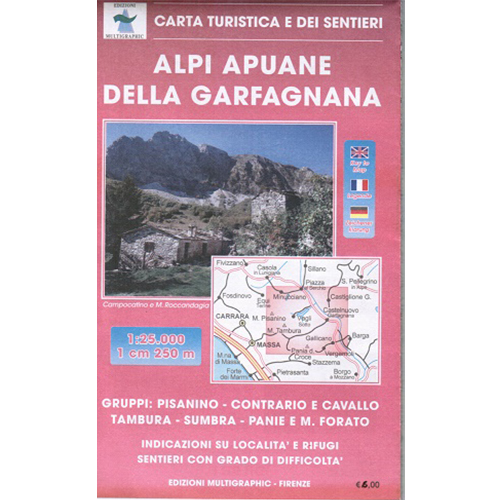 9788874651580 536 Edizioni Multigraphic Alpi Apuane Della Garfagnana Carta Escursionistica