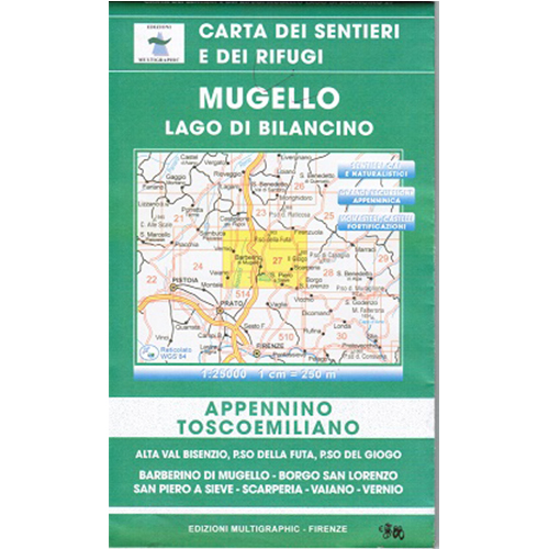 9788874650378 27 Edizioni Multigraphic Mugello, Lago Di Bilancino Carta Escursionistica