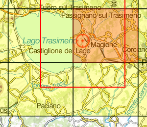 205-310-1 Edizioni IGM – Foglio 310 Sezione I Magione – Carta Topografica 3/4