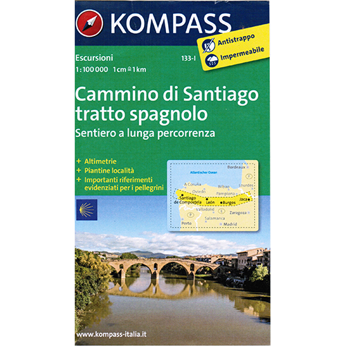 212-133-1 Kompass – Carta 133-I – Cammino Di Santiago Tratto Spagnolo