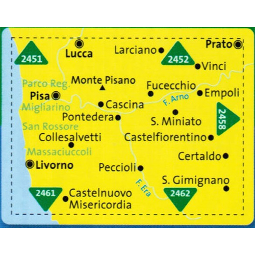 212-2457-2 Kompass – Carta 2457 – Pisa, Livorno, San Miniato, Empoli