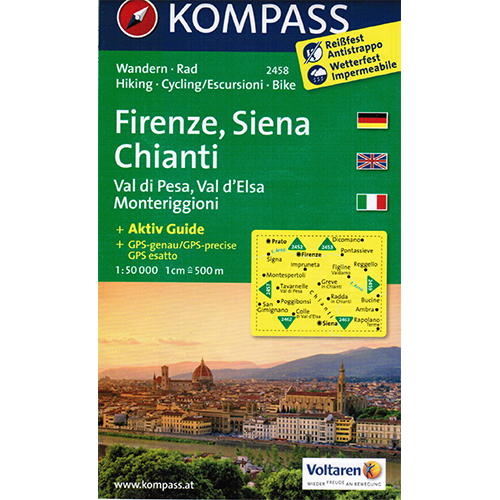212-2458-1 Kompass – Carta 2458 – Firenze, Siena, Chianti