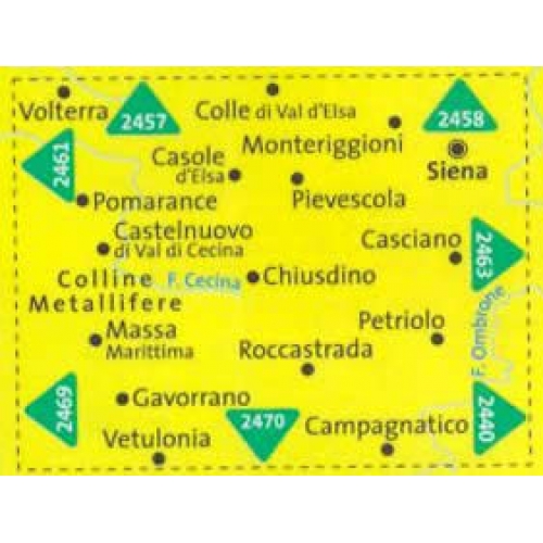 212-2462-2 Kompass – Carta 2462 – Siena, Volterra, Massa Marittima, Roccastrada, San Galgano