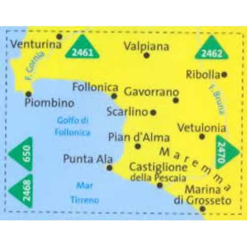 212-2469-2 Kompass – Carta 2469 – Costa Della Maremma